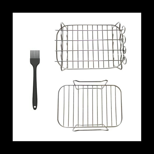 Double Boiler Accessory 2 Piece Rack with 4 Skewers and Brush Accessory