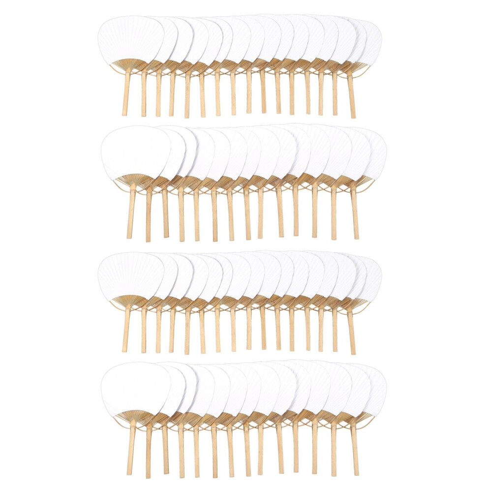 60 pcs/lot wedding White Paddle Fan for wedding decoration