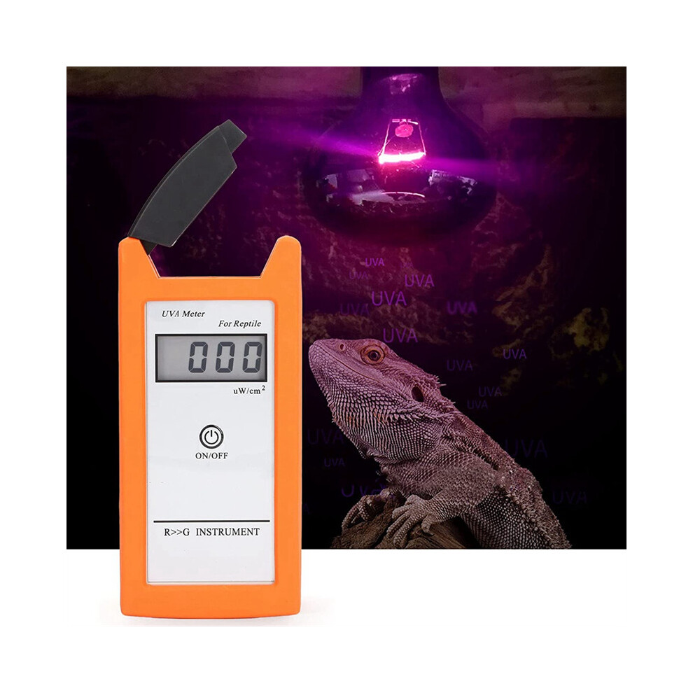 Portable UVA Meter, Silica Gel Material 0?1999 ?W/cmÂ² 3.5-Bit LCD UVA Solar Lamp Tester for Reptile