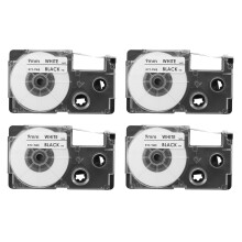 Lot de 12 rubans d'étiquettes noirs sur blanc de 9 mm compatibles avec les étiqueteuses -120, -60, -100, KL750B, KL750