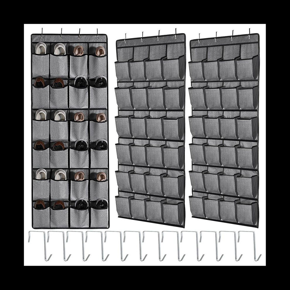 Support de porte avec 24 poches en tissu pour suspendre un placard, rangement pour hommes et femmes -