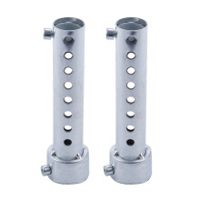 2X Silencieux d'échappement de moto argenté avec déflecteur DB 35 mm x 140 mm