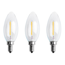 3X Dimmbare E12 2W COB Kerze Flamme Glühfaden LED Glühbirne Lampe 10x3.5cm