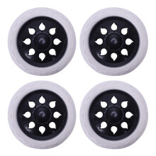 8 Pcs Hot Wheel Design Trolley Luggage Travelers Cartwheels 15.8 x 3.4 cm - Black & White