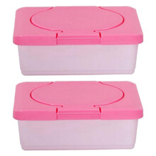 Lot de 2 boîtes de rangement pour lingettes sèches et humides pour bébé