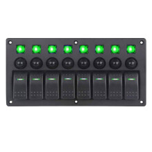 8-Group Combination Panel Switches Marine Toggle Switch Power Female Switch Switch Panel for Automotive Marine, blue