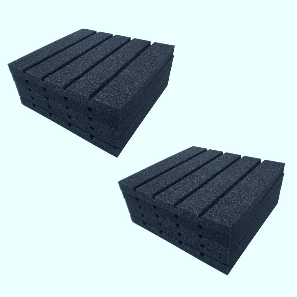 12Pcs Recording Studio Soundproofing Acoustic Panels Foam Thick Sponge Light Weight Absorption Acoustic 4762365782200