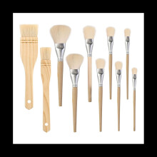 10 PCS Assorted Size Paint Brush Gilding Brush Hair Duster Flat Brush Sweep Mops for Watercolor, Wash, Ceramic
