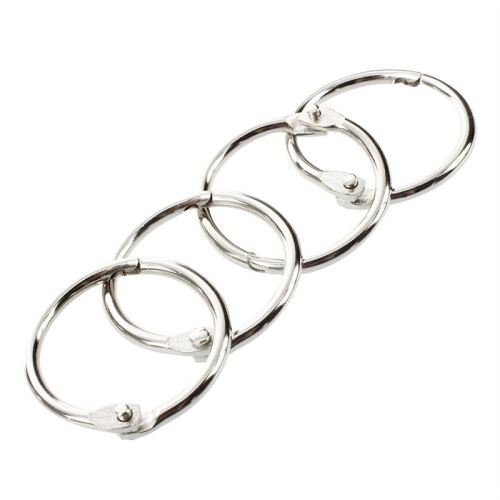 150 Pcs Staple Book Binder 30mm Outer Diameter Loose Leaf Ring Keychain 1