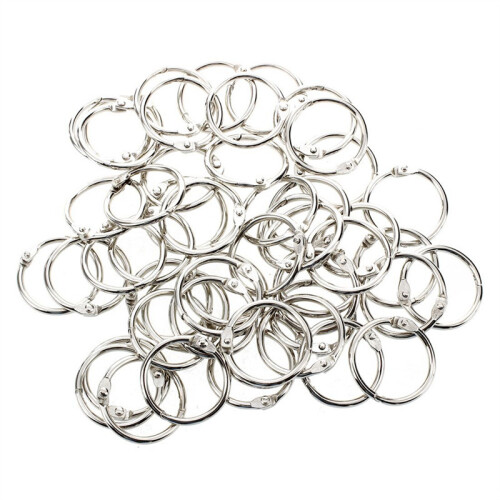 150 Pcs Staple Book Binder 30mm Outer Diameter Loose Leaf Ring Keychain 2