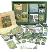 Kit de journal de scrapbooking esthétique, carnet de notes B6 à peinture à l'huile vintage, fournitures de scrapbooking, autocollants d'art, A