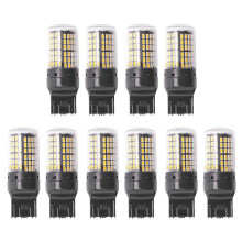 Lot de 10 ampoules LED Canbus T20 7440 W21W 144-Smd super lumineuses pour feux de recul, clignotants, sans erreur, sans flash