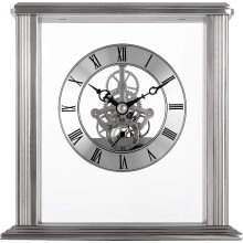 Acctim Vermont Skeleton Silver Mantel Clock 36707