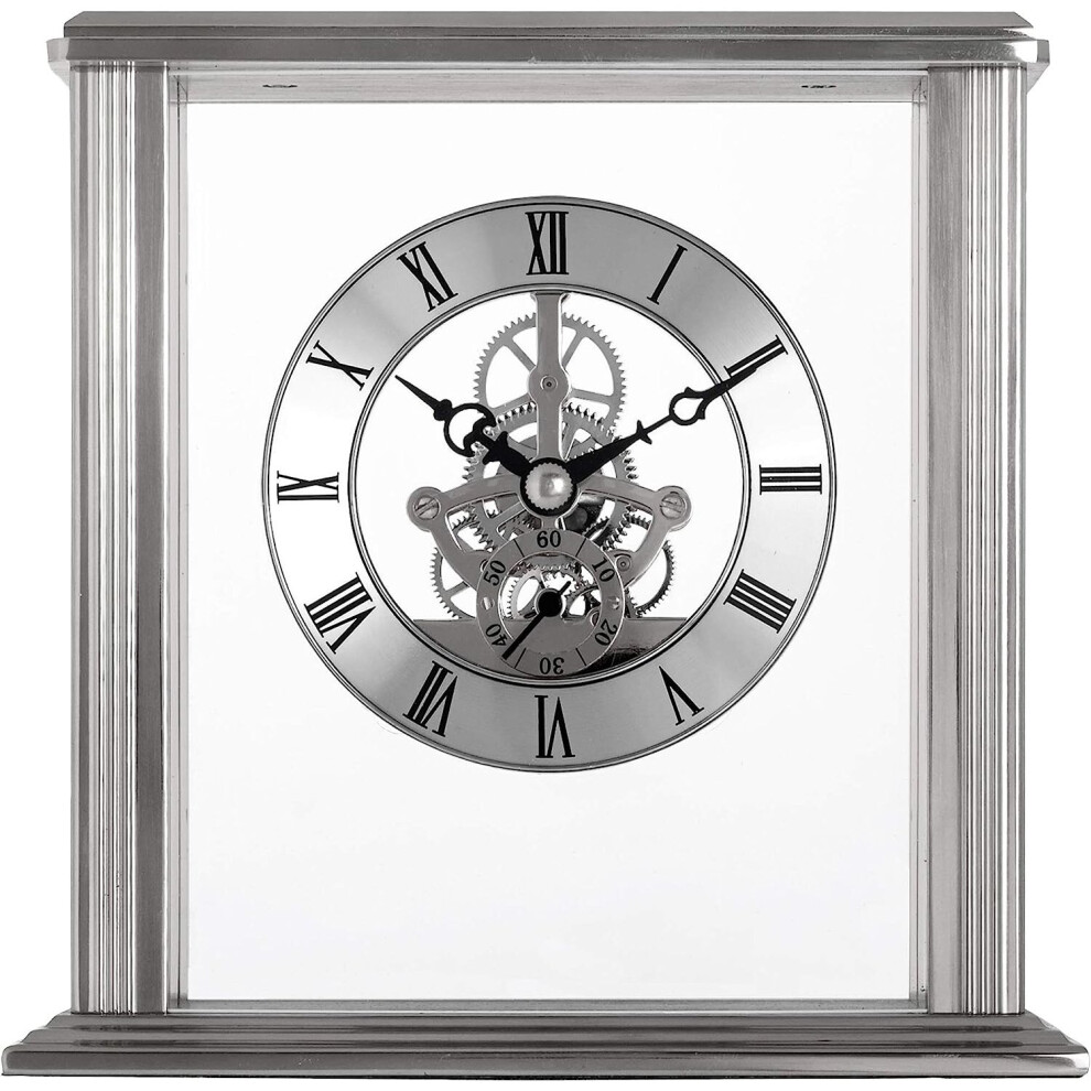 Acctim Vermont Skeleton Mantel Clock 36707 Silver