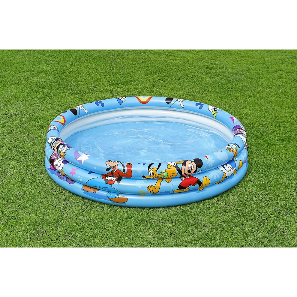Bestway 91007-5 Piscina Per Bambini "Mickey E Gli Amici Del Rally", Da 122X25 Cm-image