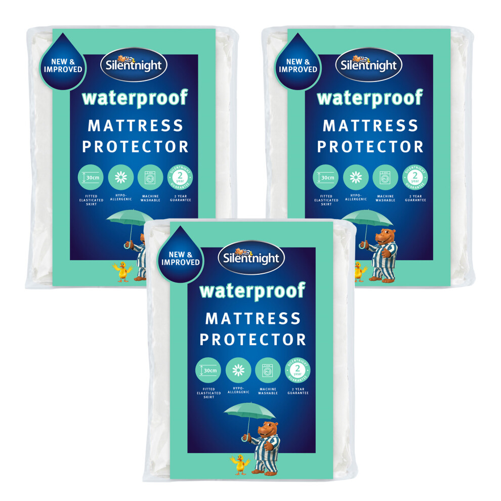 (King, 3 Pack) Silentnight Waterproof Mattress Protector - Bundles