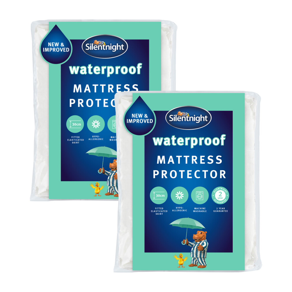 (King, 2 Pack) Silentnight Waterproof Mattress Protector - Bundles