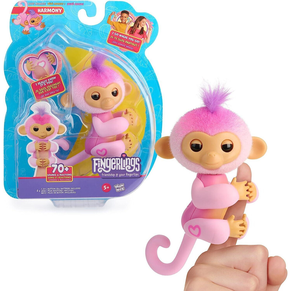 NEW Fingerlings  Interactive Baby Monkey PINK HARMONY