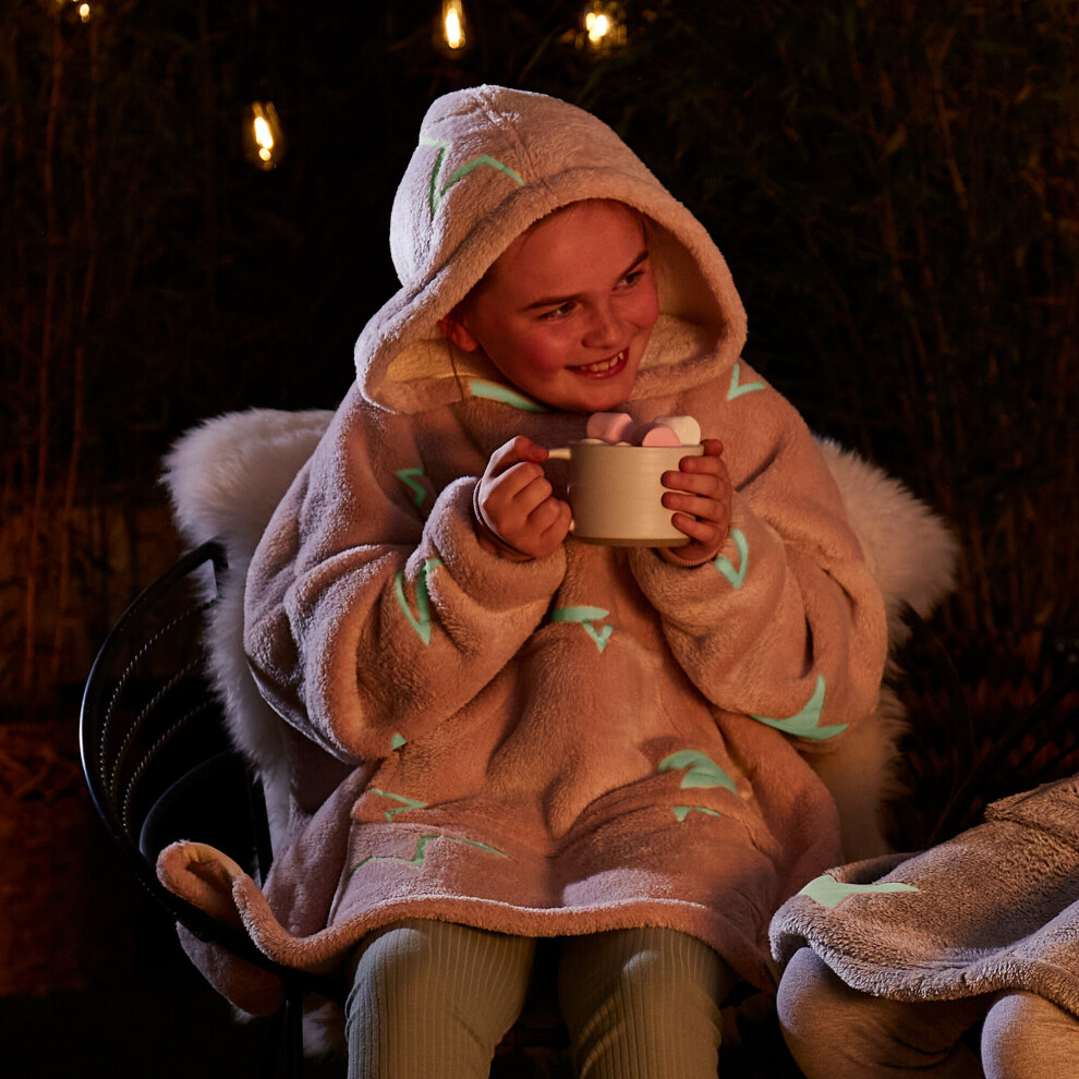 Silentnight Snugsie Kids Oversized Hoodie Glow In The Dark - Blush Star
