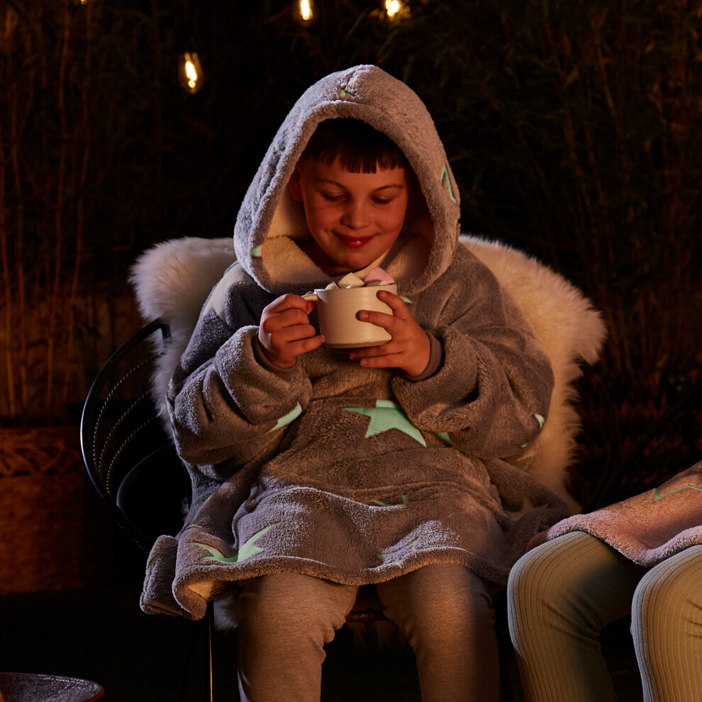 Silentnight Snugsie Kids Oversized Hoodie Glow In The Dark - Denim Star