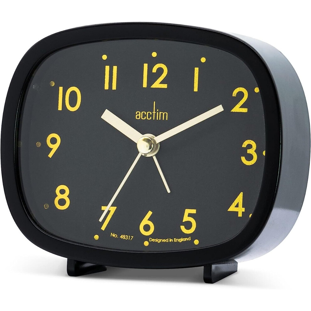 Acctim (Black) Hilda Analogue Non Ticking Alarm Clock Black