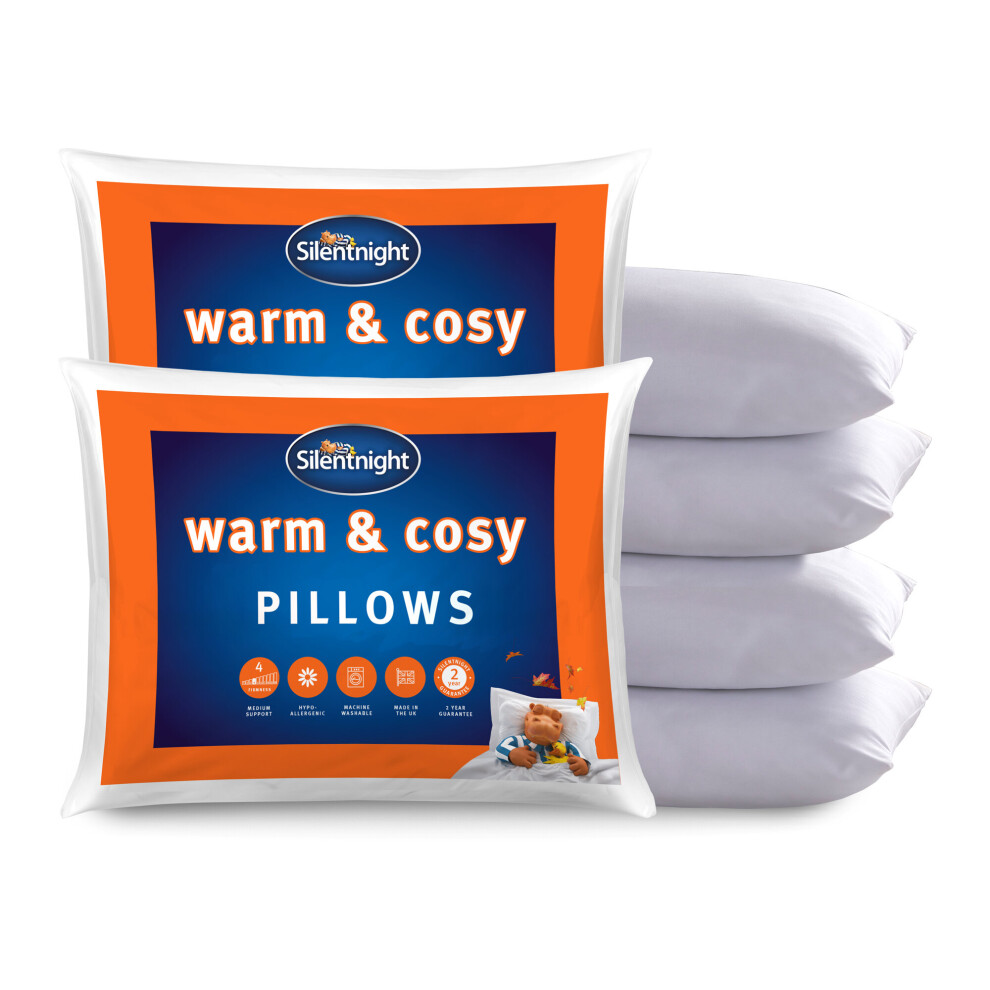 Silentnight Warm And Cosy Pillow - 4 Pack