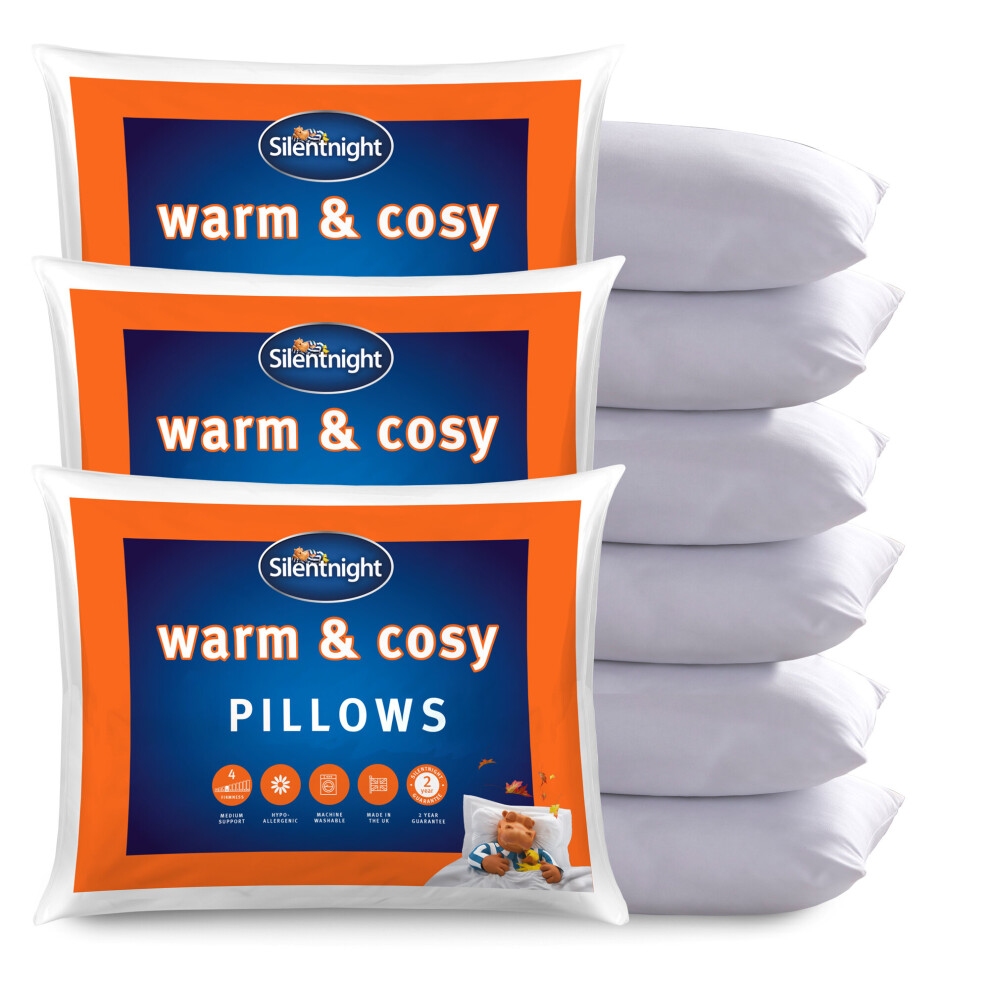 Silentnight Warm And Cosy Pillow - 6 Pack