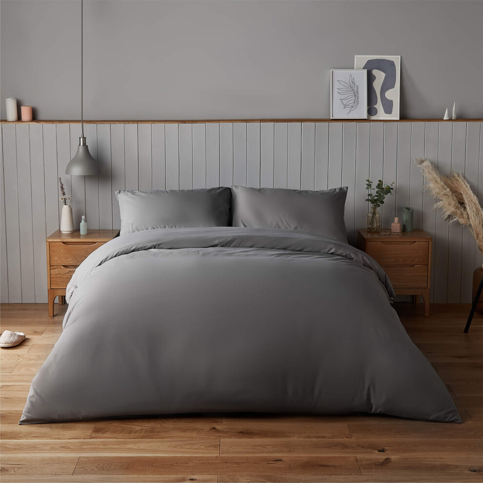 (Double) Silentnight Supersoft Charcoal Duvet Set