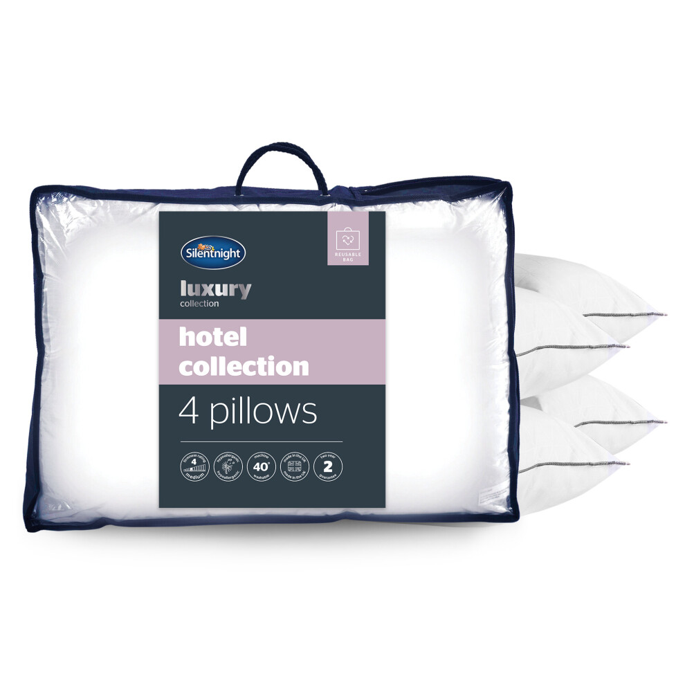 Silentnight Hotel Collection Piped Pillow - 4 Pack