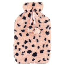Pink Leopard Faux Fur 2L Hot Water Bottle