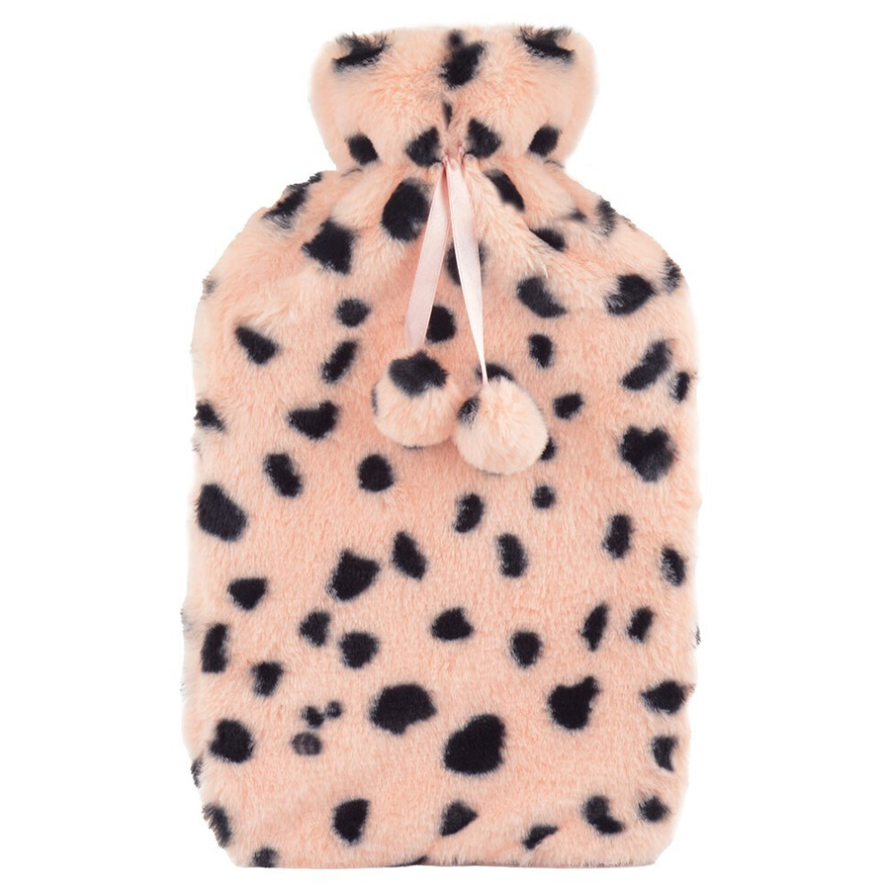 Slumberzzz Pink Leopard Faux Fur 2L Hot Water Bottle
