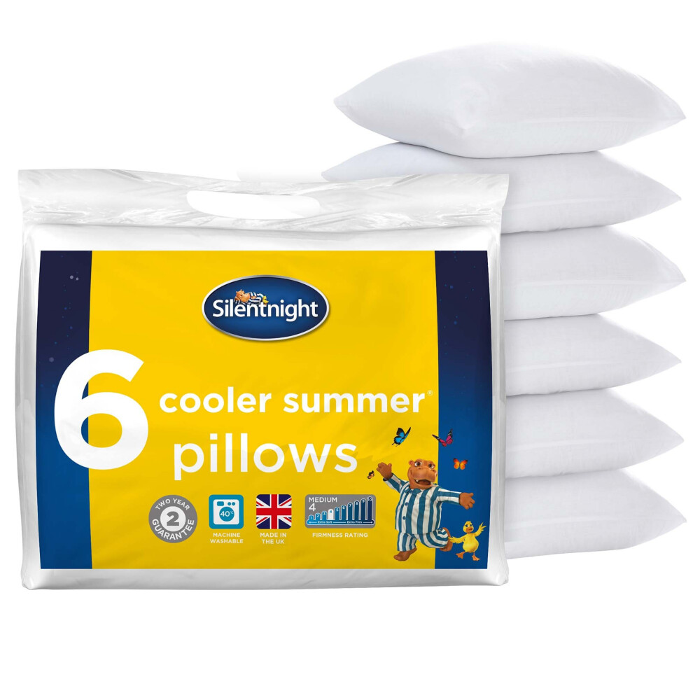 Silentnight Cooler Summer Pillows 6 Pack Soft Medium Support