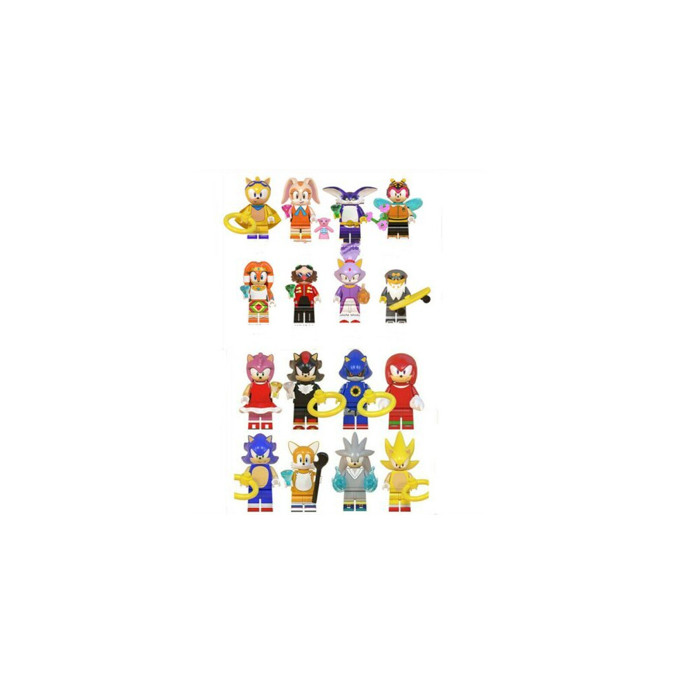 Doyarbim (16Pcs) Sonic The Hedgehog Minifigure Fit Lego Kid Toy Gift