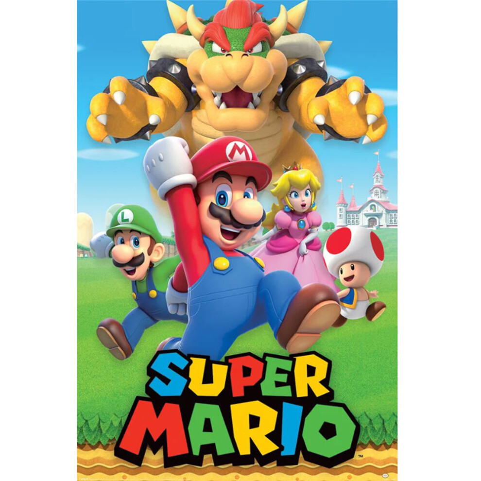 Pyramid Nintendo Super Mario Character Montage Poster