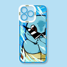 (iPhone 14 Pro Max) Luxury Pokemon Phone Case For iPhone Soft Silicone Cover Blue