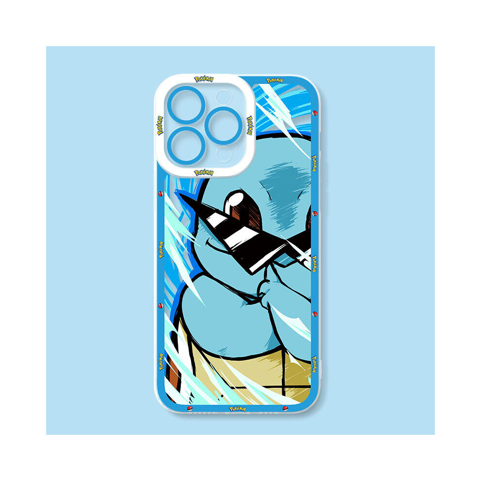 (iPhone 14 Pro Max) Luxury Pokemon Phone Case For iPhone Soft Silicone Cover Blue