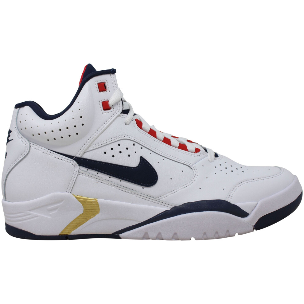 (8) Nike Air Flight Lite Mid White/Midnight Navy DJ2518-102 Men's