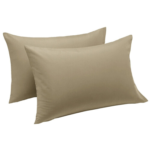 Imperial Rooms (Pillowcase Only (50 x 75 cm), Beige) 100% Egyptian Cotton Flat Sheet Bed Sheets UK