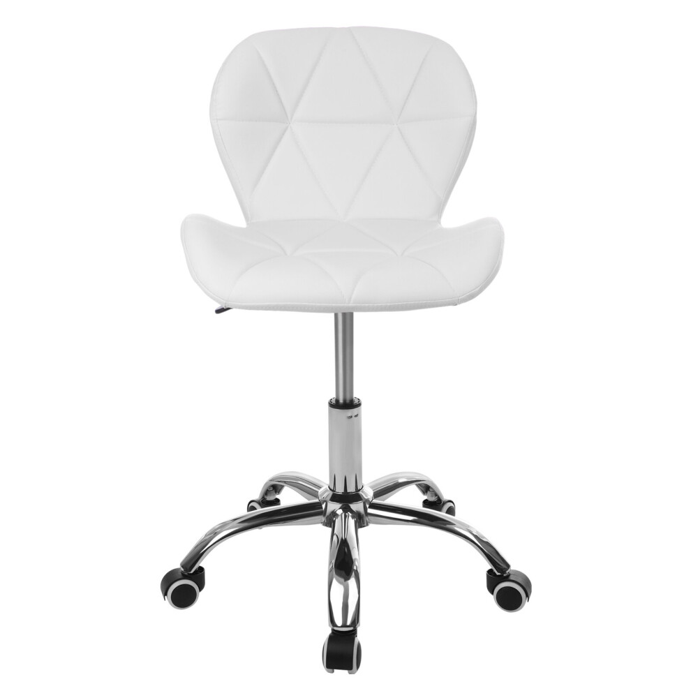 (White) Home Office Chair Computer Desk Swivel Adjustable
