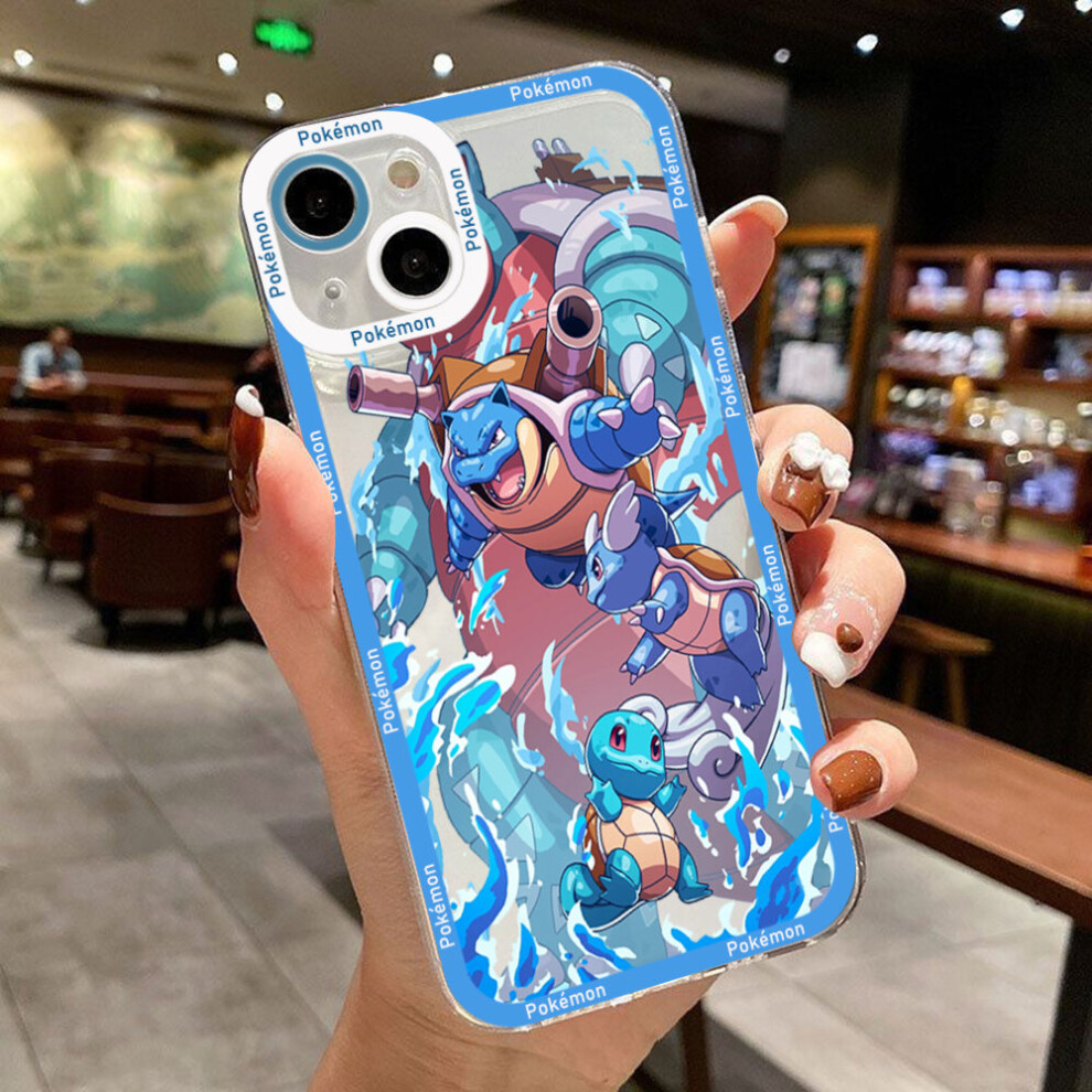 (iPhone 13 Pro) Pokemon Squirtles Charmanders Phone Case For iPhone Soft Silicone Transparent Cover