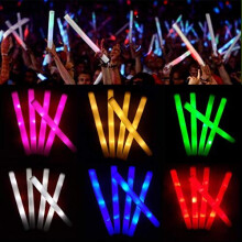 30Pcs Foam Glow Sticks - 19" Flashing LED Light Up Foam Sticks Multi Colour Batons Lights, Glow in The Dark Party Bags