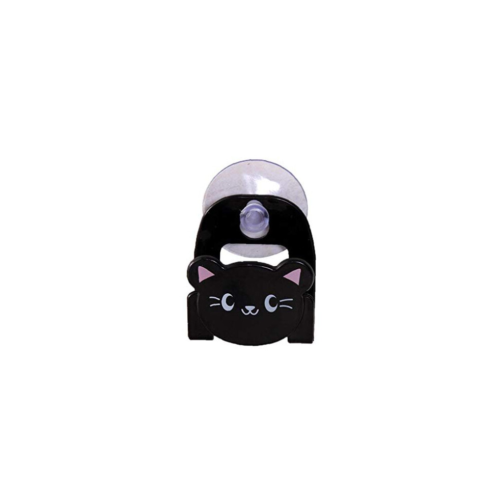 Cartoon Sponge Holder Kitchen Sink Suction Cup Holder Mutifunctional Drain Wall Rack For Sponges Soap Scrubbers Cleaning Brush Cat Black 7652621162129