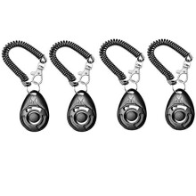 4PCS Black Dog Clicker Pet Dog Training Clicker with Wrist Strap for Cat Dog etc
