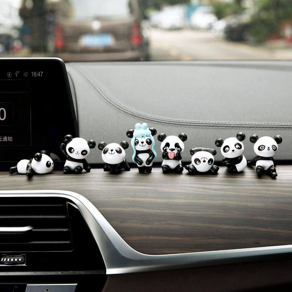 Car Interior Mini Panda Doll Decoration Ornaments Pack Of 8 9779937050259