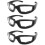 3 Pack Motorcycle Riding Glasses Padded Goggles (Clear Lens) 1