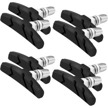 Bike Brake Pad Set, 4 Pairs V Brake Pads With Hex Nuts & Spacers 70mm, Black