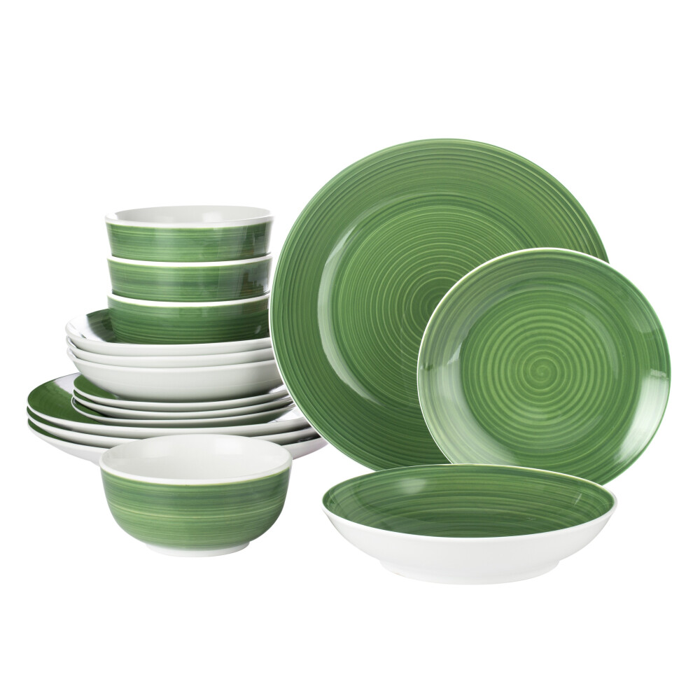 16pc Green Spinwash Dinner Set
