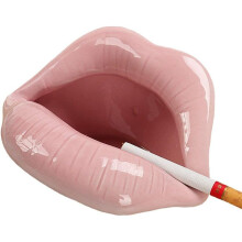 Creative Ceramic Lip Ashtray Home Decoration (Pink)