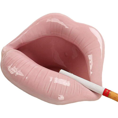 Creative Ceramic Lip Ashtray Home Decoration (Pink)