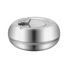 Outdoor Ashtray with Lid, Stainless Steel Modern Outdoor Home Decor (Silver, 1pc)